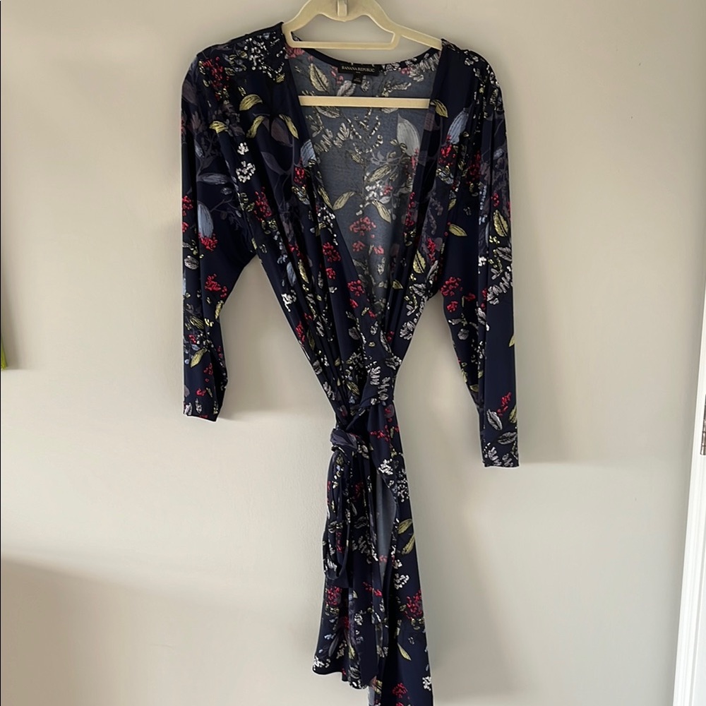 Banana Republic Floral Navy Women's Wrap Dress